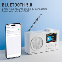 Mycket DAB rádio přenosné, digitální rádio DAB Plus s Bluetooth, FM rádio s dobíjením přes USB, malé rádio napájené z baterie, d